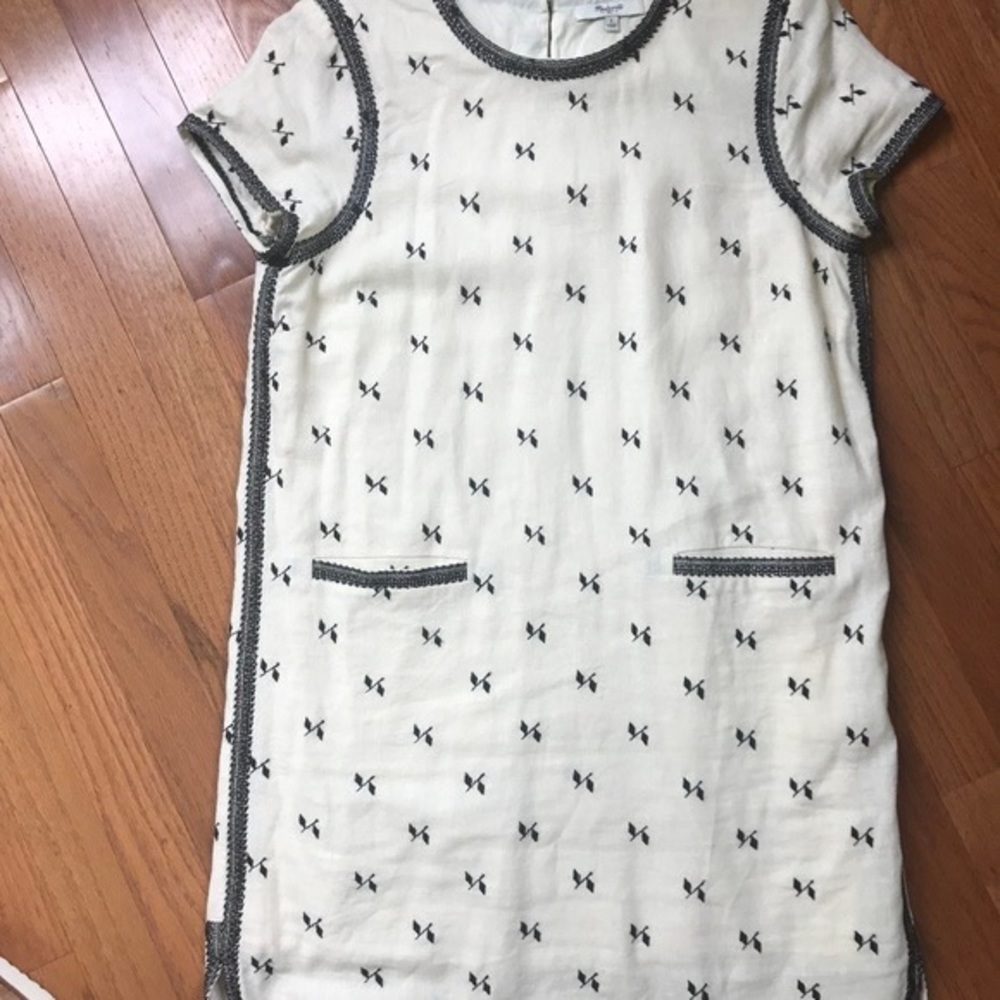 Madewell white dress with embroidery